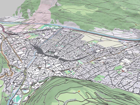 Cityscape Chur Switzerland 3D Model