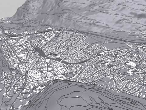 Cityscape Chur Switzerland 3D 모델