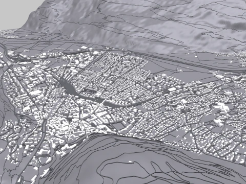 Cityscape Chur Switzerland 3D Model