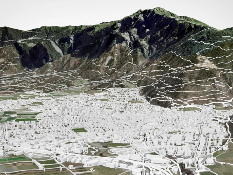 Cityscape Chur Switzerland 3D Model