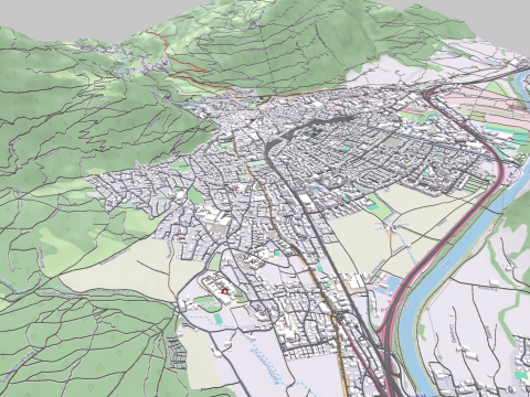 Cityscape Chur Switzerland 3D 모델