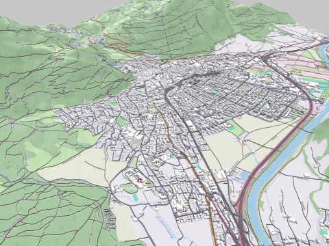 Cityscape Chur Switzerland 3D Model