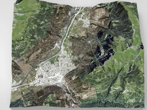 Cityscape Chur Switzerland 3D Model