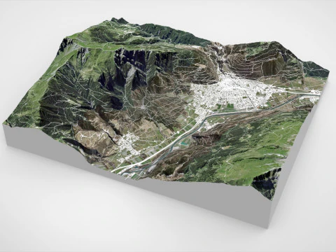 Cityscape Chur Switzerland 3D Model