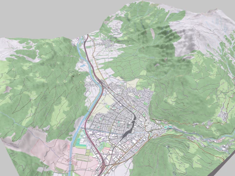 Cityscape Chur Switzerland 3D Model