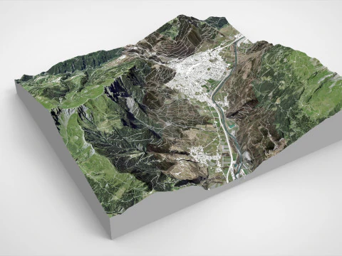 Cityscape Chur Switzerland 3D Model
