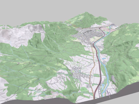 Cityscape Chur Switzerland 3D Model