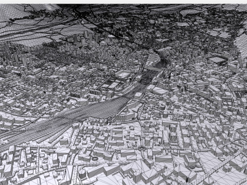 Cityscape Chur Switzerland 3D 모델