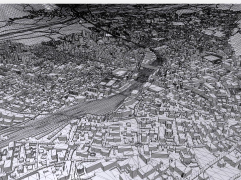 Cityscape Chur Switzerland 3D Model