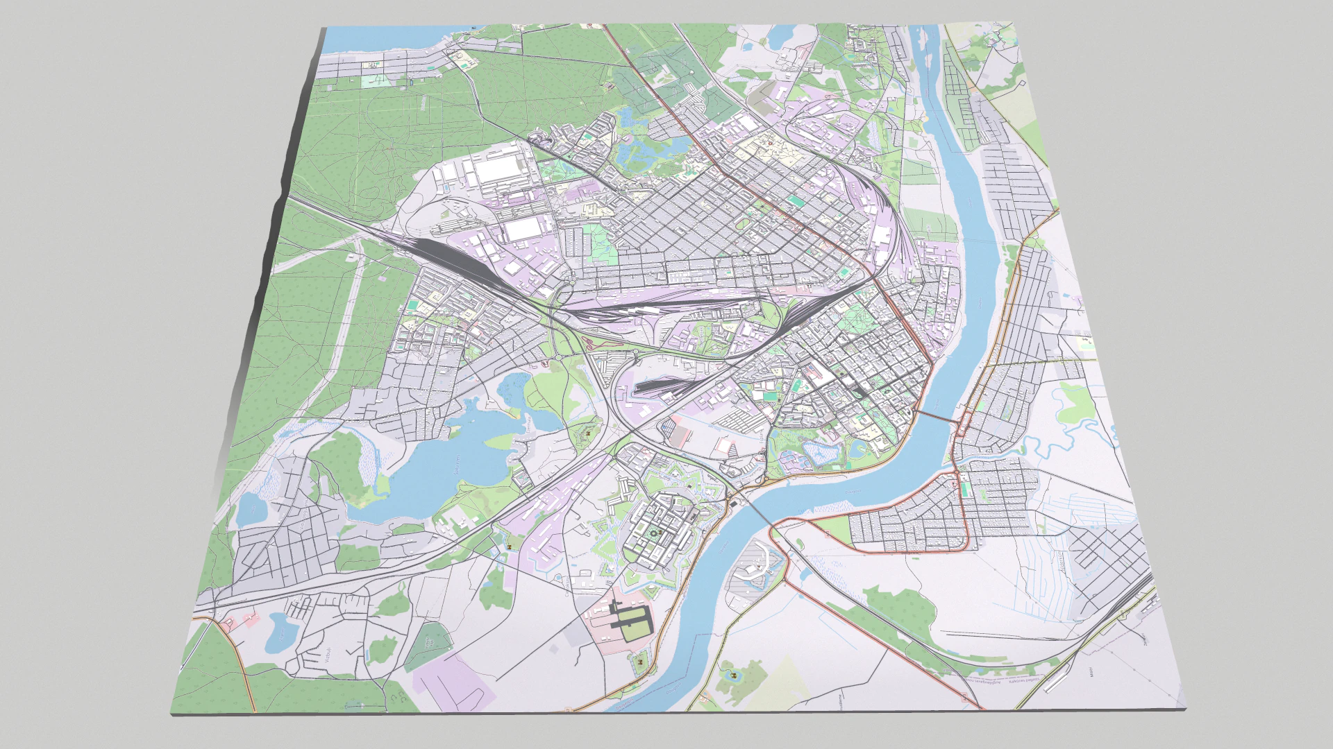 Cityscape Daugavpils Latvia 3D Model .c4d .max .obj .3ds .fbx .stl .blend 