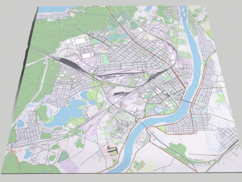 Paisagem urbana de Daugavpils Let&ocirc;nia Modelo 3D