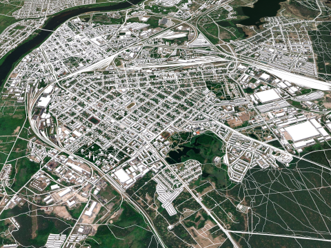 Cityscape Daugavpils Latvia 3D Model