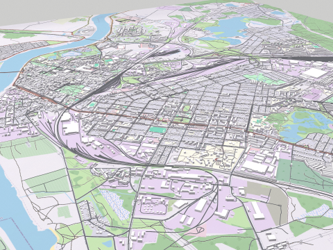 Cityscape Daugavpils Latvia 3D Model