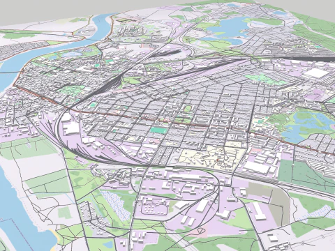 Cityscape Daugavpils Latvia 3D Model