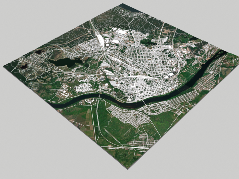 Cityscape Daugavpils Latvia 3D Model