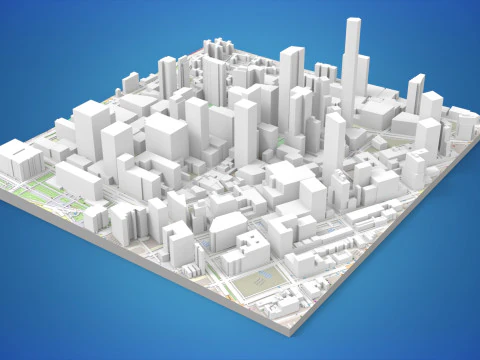 Cityscape New York Downtown 3D Model