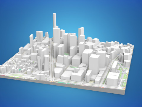Cityscape New York Downtown 3D मॉडल