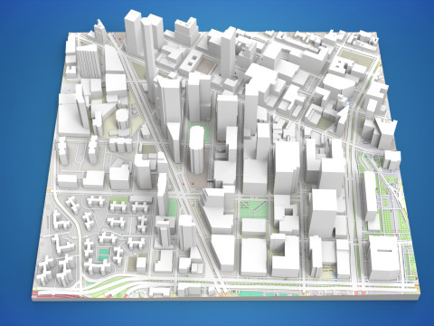 Cityscape New York Downtown 3D मॉडल