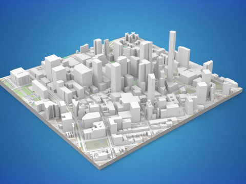 Cityscape New York Downtown 3D मॉडल