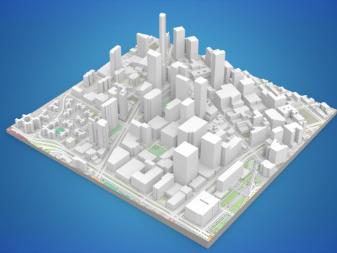 Cityscape New York Downtown 3D मॉडल