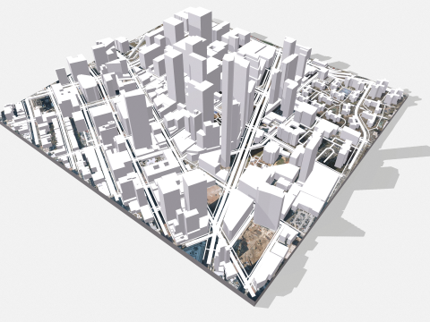 Cityscape New York Downtown 3D मॉडल