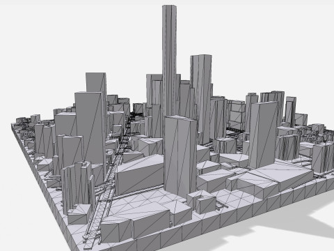 Cityscape New York Downtown 3D मॉडल