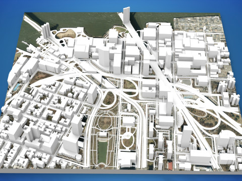 Cityscape New York Downtown 3D Model