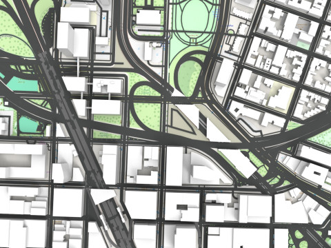 Cityscape New York Downtown 3D Model