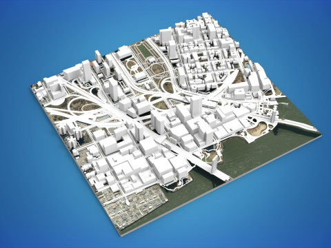 Cityscape New York Downtown 3D Model
