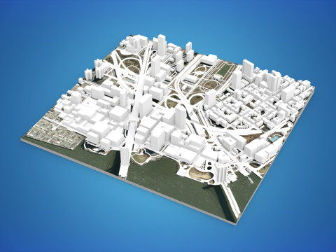 Cityscape New York Downtown 3D Model