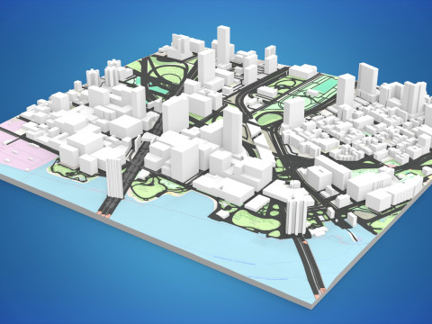 Cityscape New York Downtown 3D Model