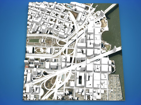 Cityscape New York Downtown 3D Model