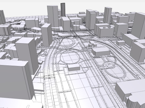 Cityscape New York Downtown 3D Model
