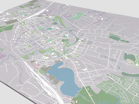 Cityscape Rezekne Latvia 3D Model