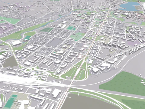 Cityscape Rezekne Latvia 3D Model