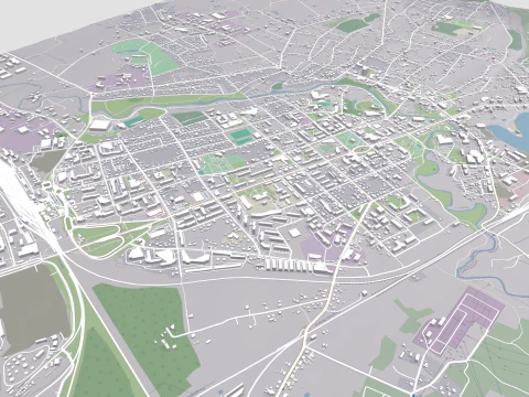 Cityscape Rezekne Latvia 3D Model
