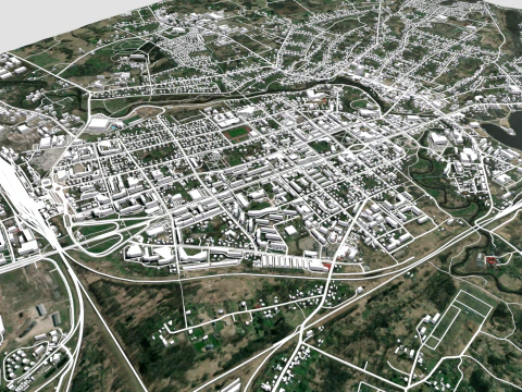 Cityscape Rezekne Latvia 3D Model