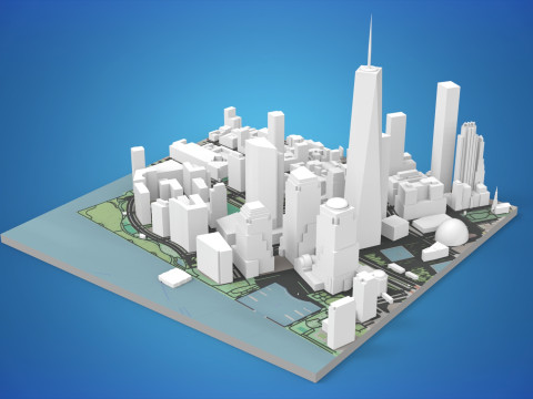 Cityscape New York West street 3D Model