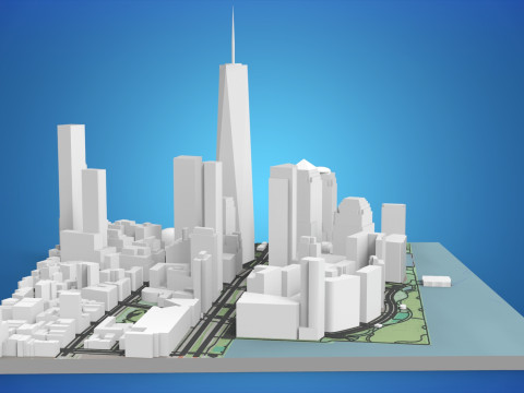 Cityscape New York West street 3D Model