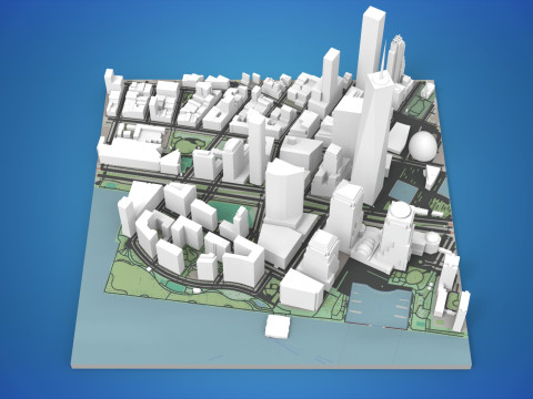 Cityscape New York West street 3D Model