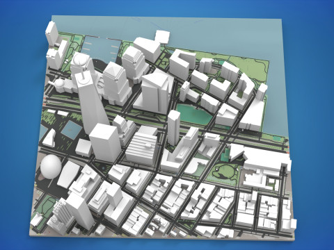 Cityscape New York West street 3D Model