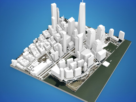 Cityscape New York West street 3D Model