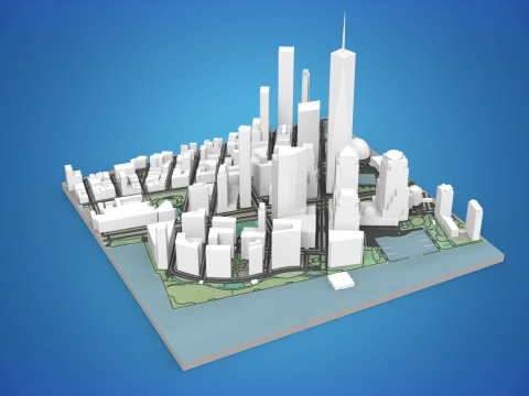 Cityscape New York West street 3D Model