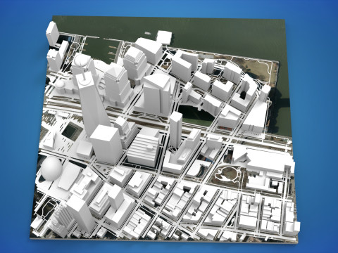Cityscape New York West street 3D Model