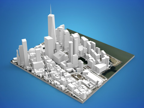 Cityscape New York West street 3D Model