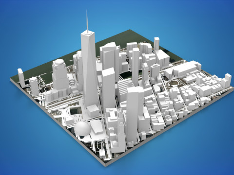 Cityscape New York West street 3D Model