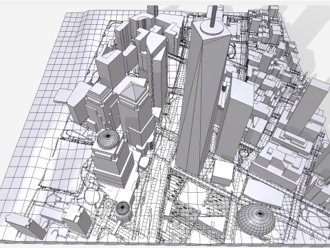 Cityscape New York West street 3D Model