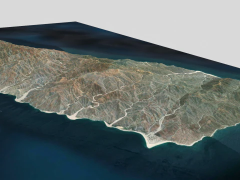 Isla Jacques Cousteau Modelo 3D