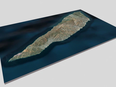 Isla Jacques Cousteau Modelo 3D