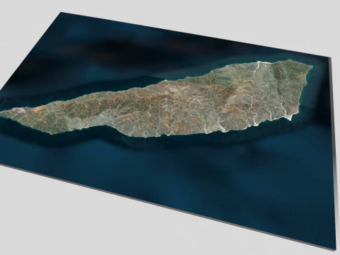 Isla Jacques Cousteau Modelo 3D